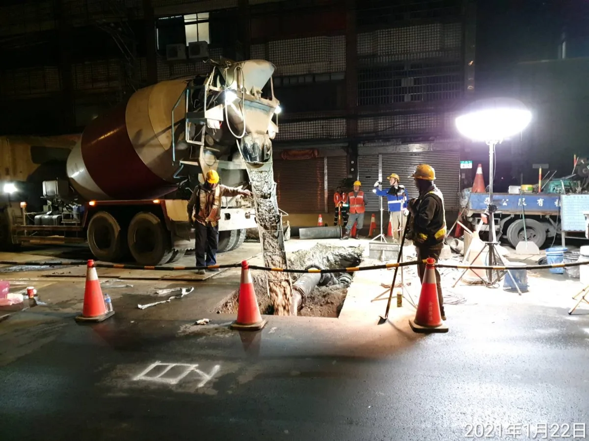 自來水300mm管線遷移作業