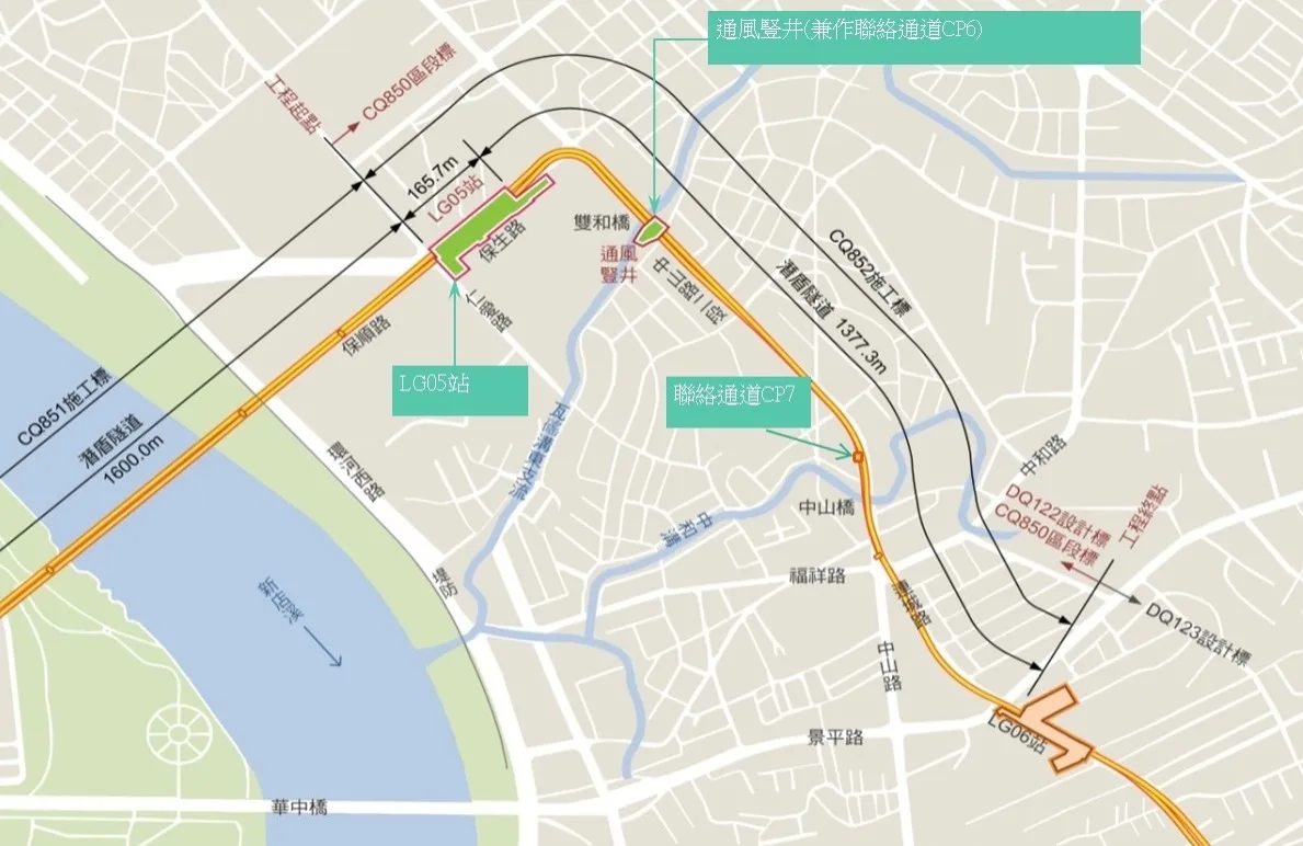 永和永平國小站至中和站聯絡通道配置圖