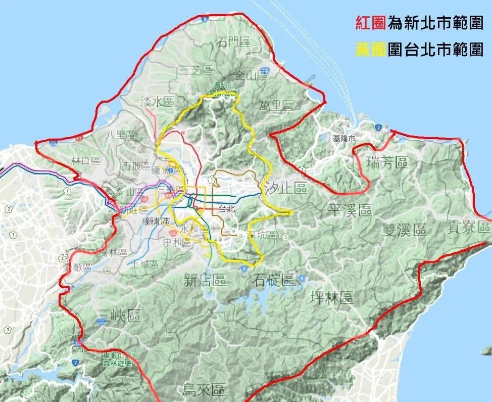 🔺綜觀大台北地區的地形結構，捷運發展因地制宜