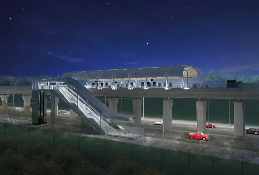 （圖說：G02站外觀透視夜景圖）