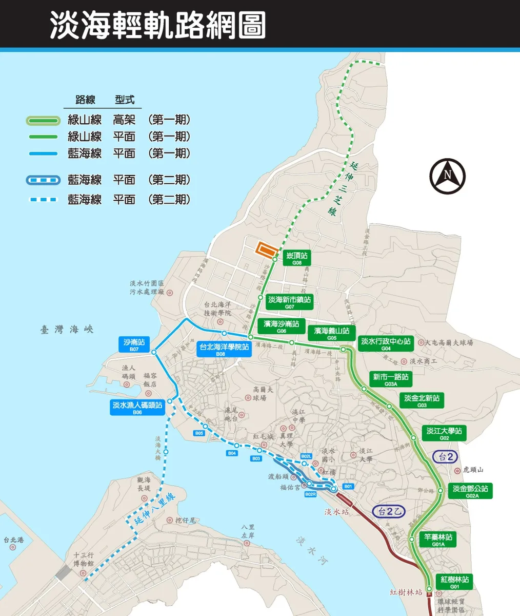 （圖說：淡海輕軌路網圖）