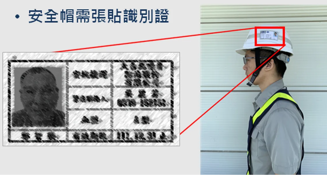 工地安全帽需張貼識別證