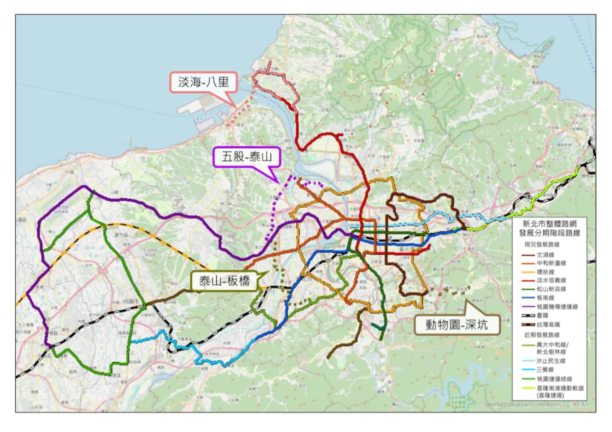新北市整體路網願景圖─中期路網