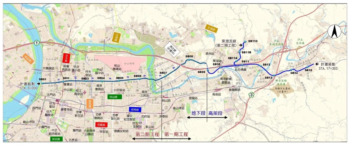 民生汐止線全路線圖)