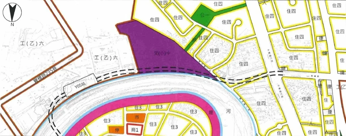 臺北都會區大眾捷運系統環狀線第二階段工程（景美溪~Y6站）新北市轄穿越公、私有土地之地下部分使用空間範圍圖。