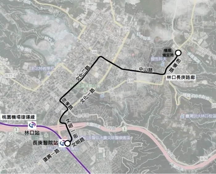 林口-長庚醫院路廊規劃示意圖
