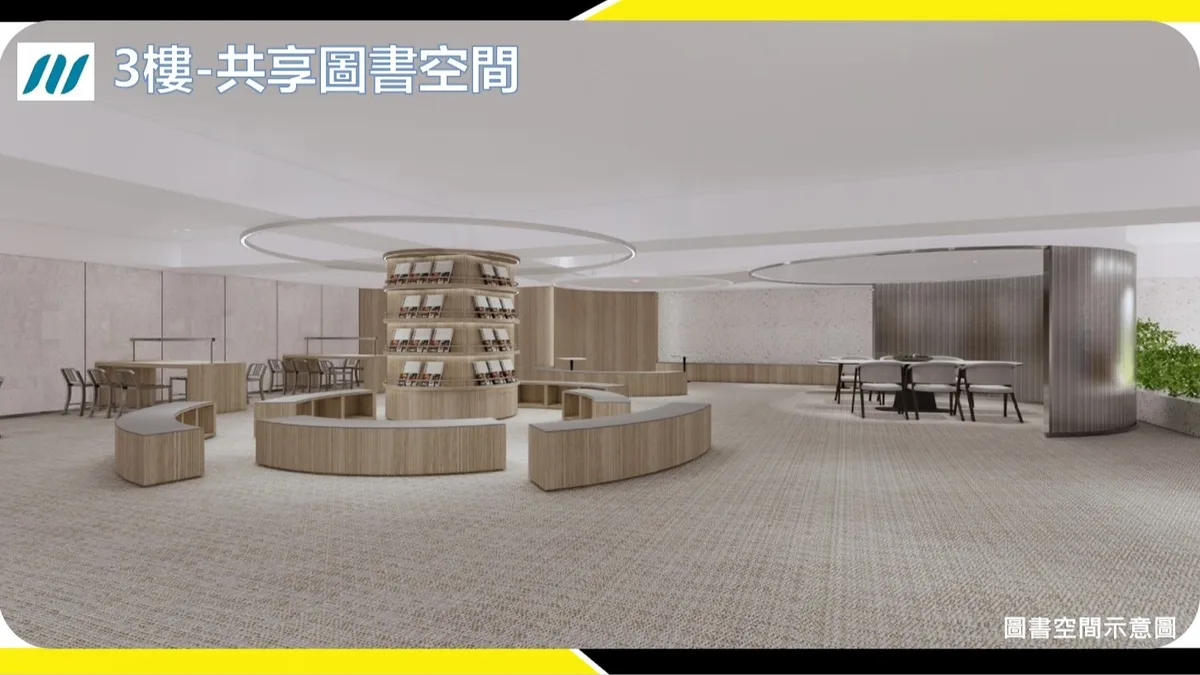 「新北環狀線秀朗橋站捷運開發案」3樓圖書空間示意圖（內文