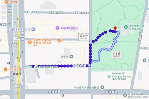 幸福站至頭前運動公園路線圖