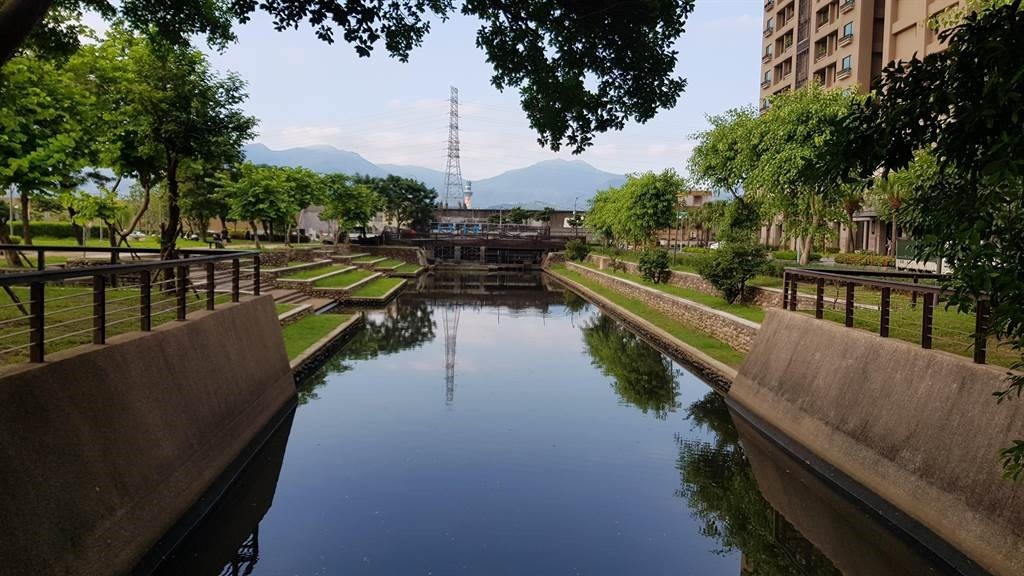 溪美大排，集賢環保公園礫間淨化成果