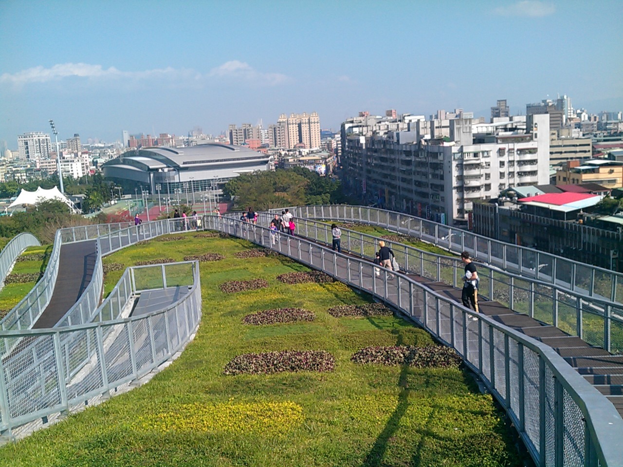 新莊國民運動中心的綠色屋頂