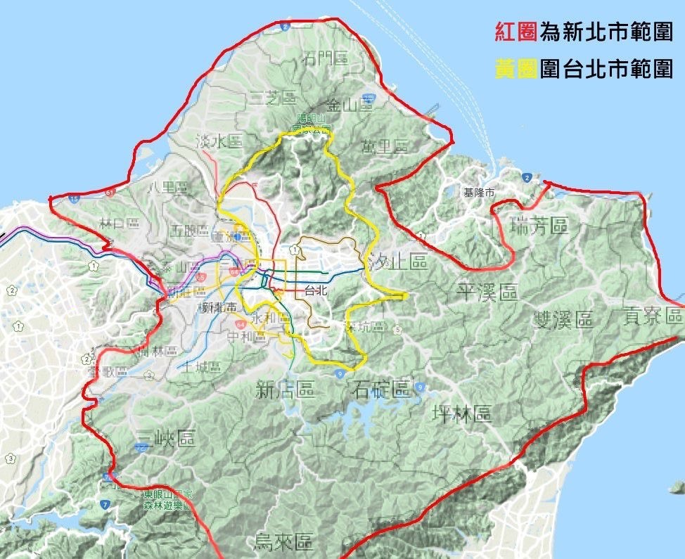 🔺綜觀大台北地區的地形結構，捷運發展因地制宜