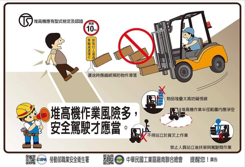 堆高機作業風險多，安全駕駛才得當