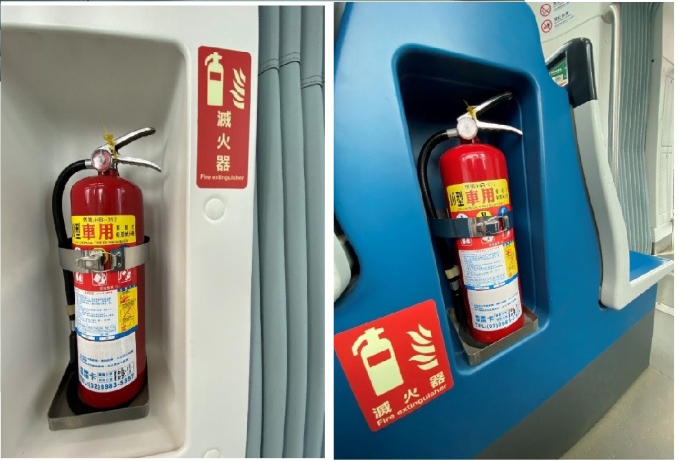 車用蓄壓式乾粉滅火器(車門及座位區內崁式固定架)