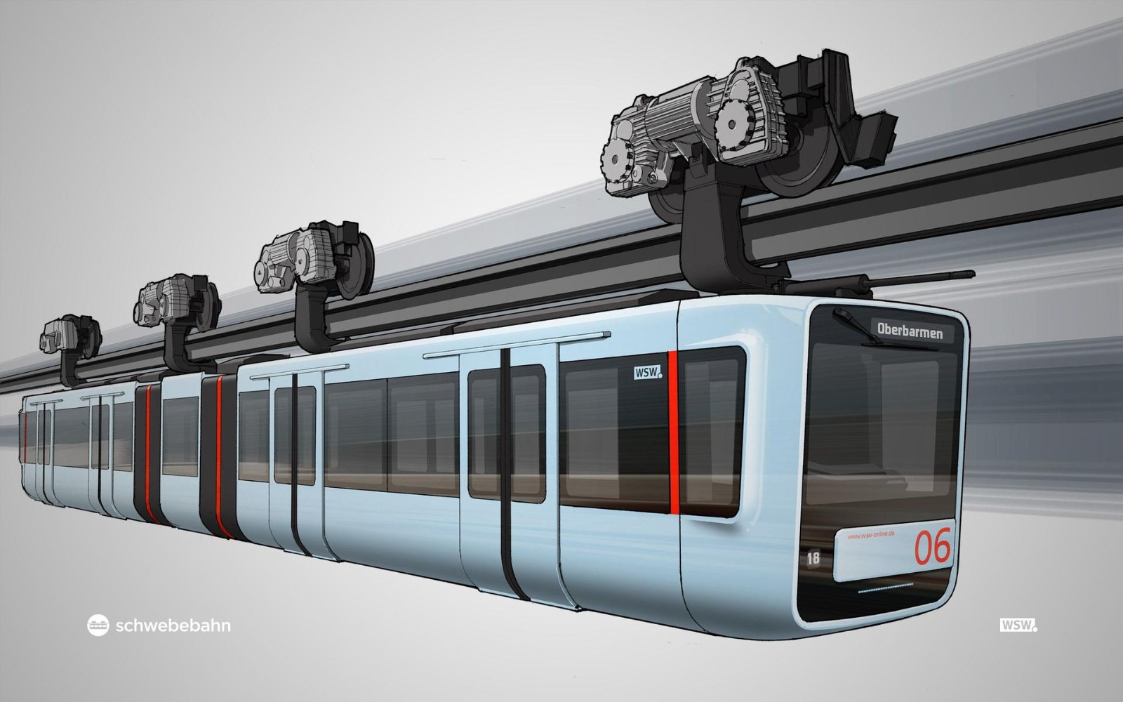 懸掛式單軌列車示意圖