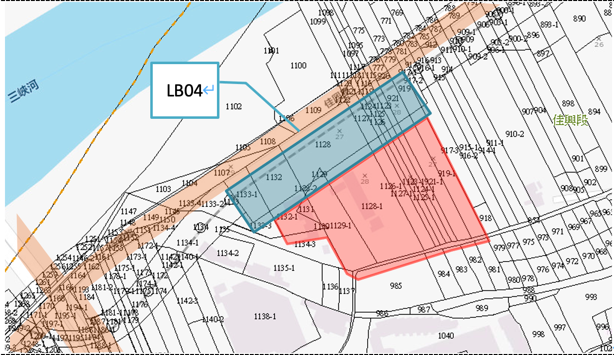 1：LB04站周邊地籍圖