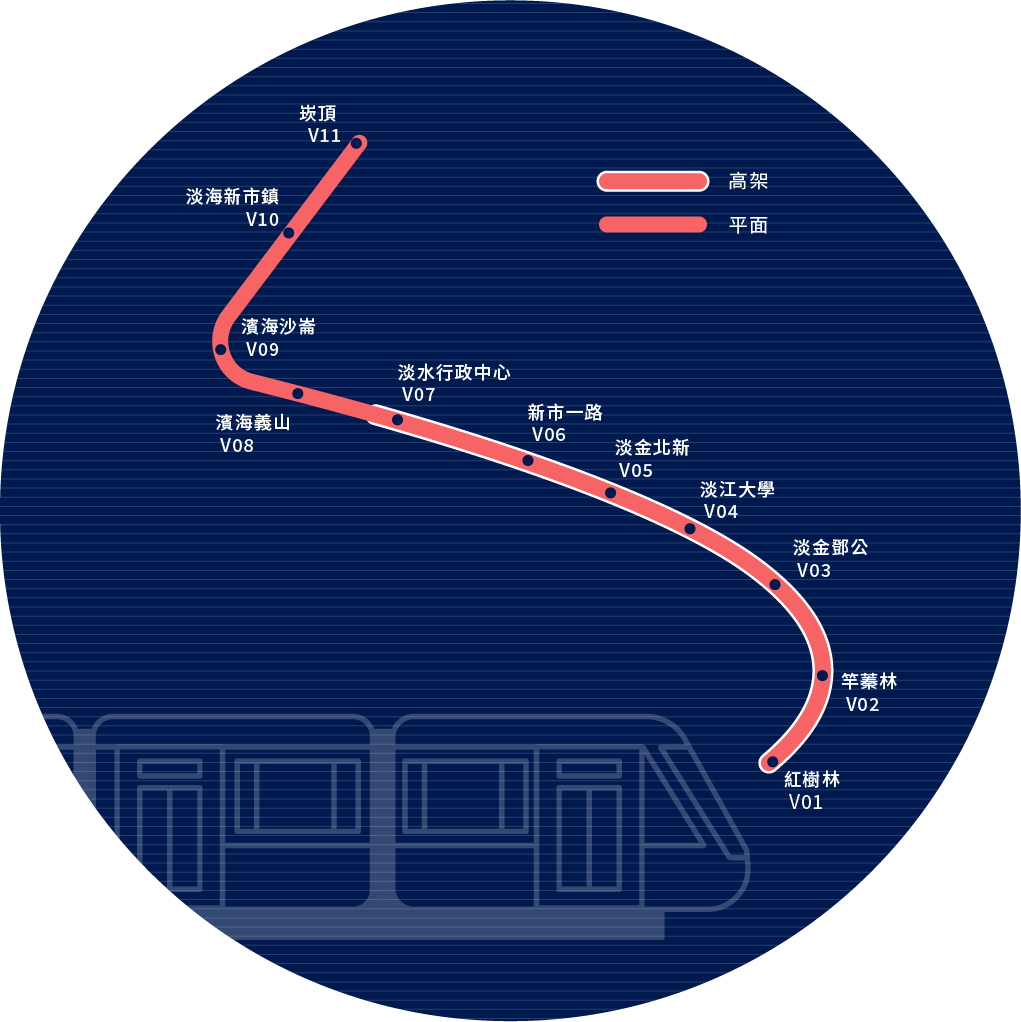 淡海輕軌綠山線路線圖