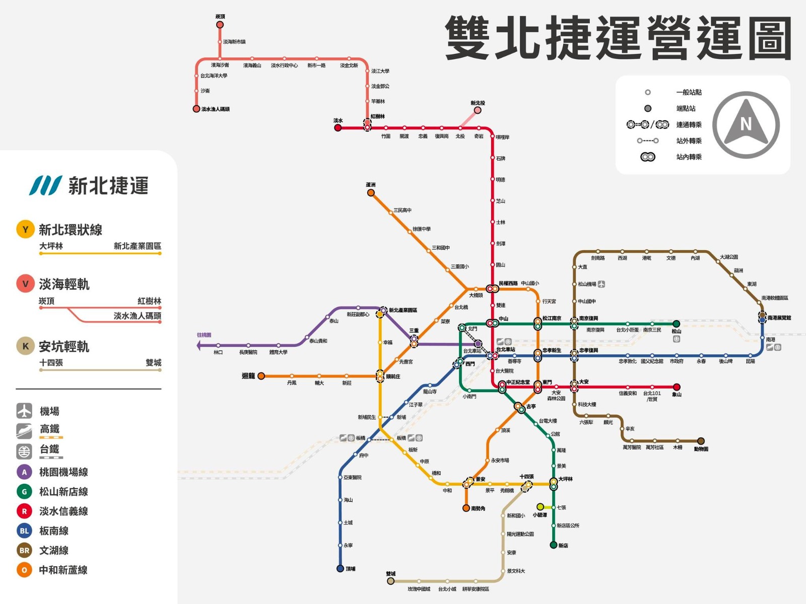 雙北捷運營運圖