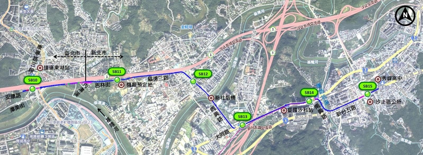 汐東捷運路線圖