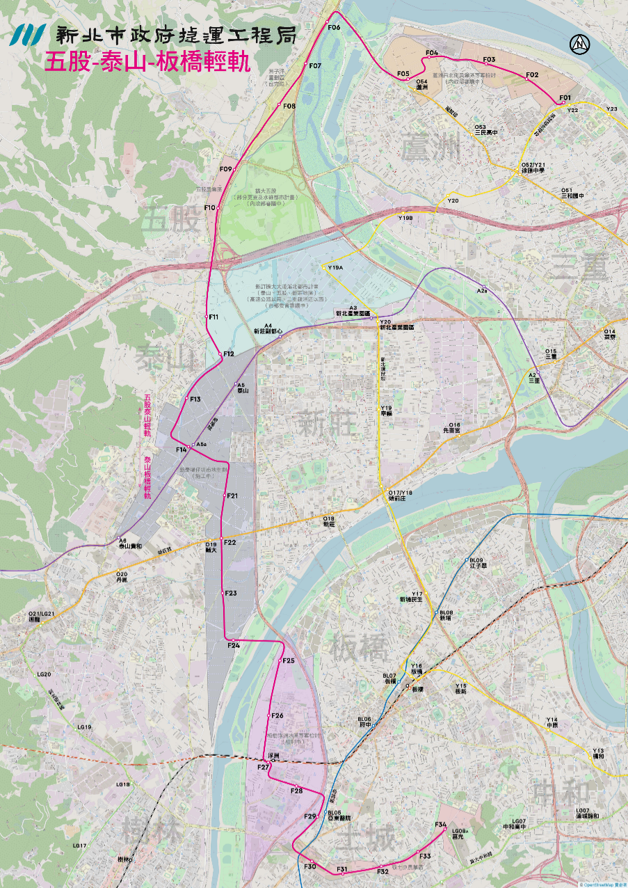 五股泰山板橋輕軌全路線圖