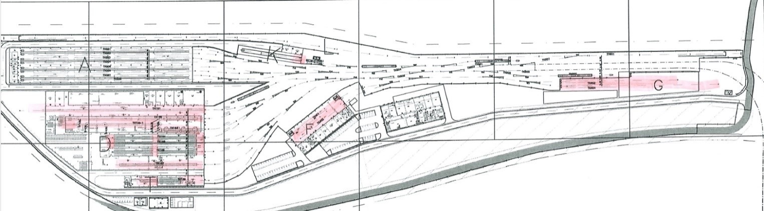 三鶯線機廠埋設式軌塗分布區域 (主維修廠→固定維修廠→倉儲區)