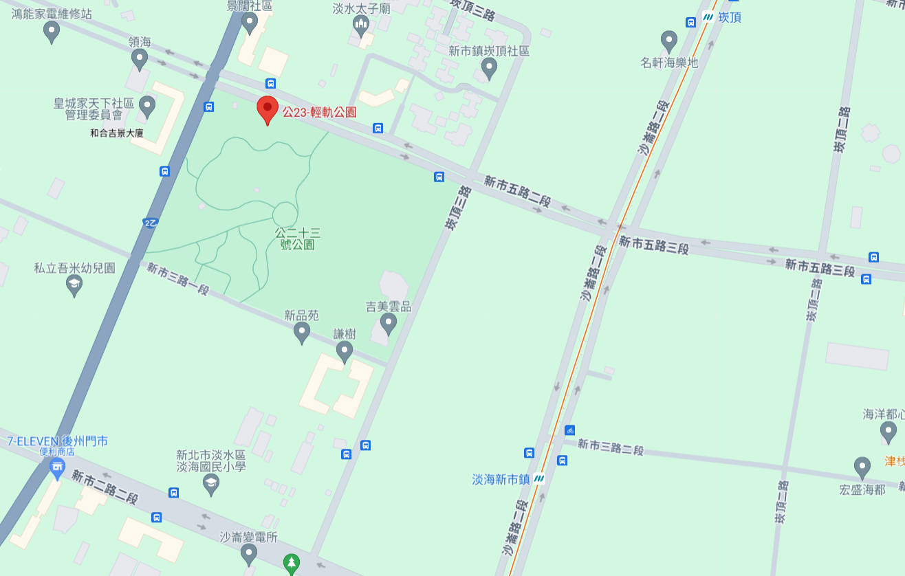 公23輕軌公園-路線圖