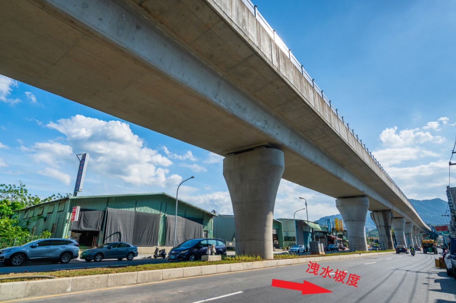 道路的水平坡度（橫坡）對於排水和行車安全至關重要。