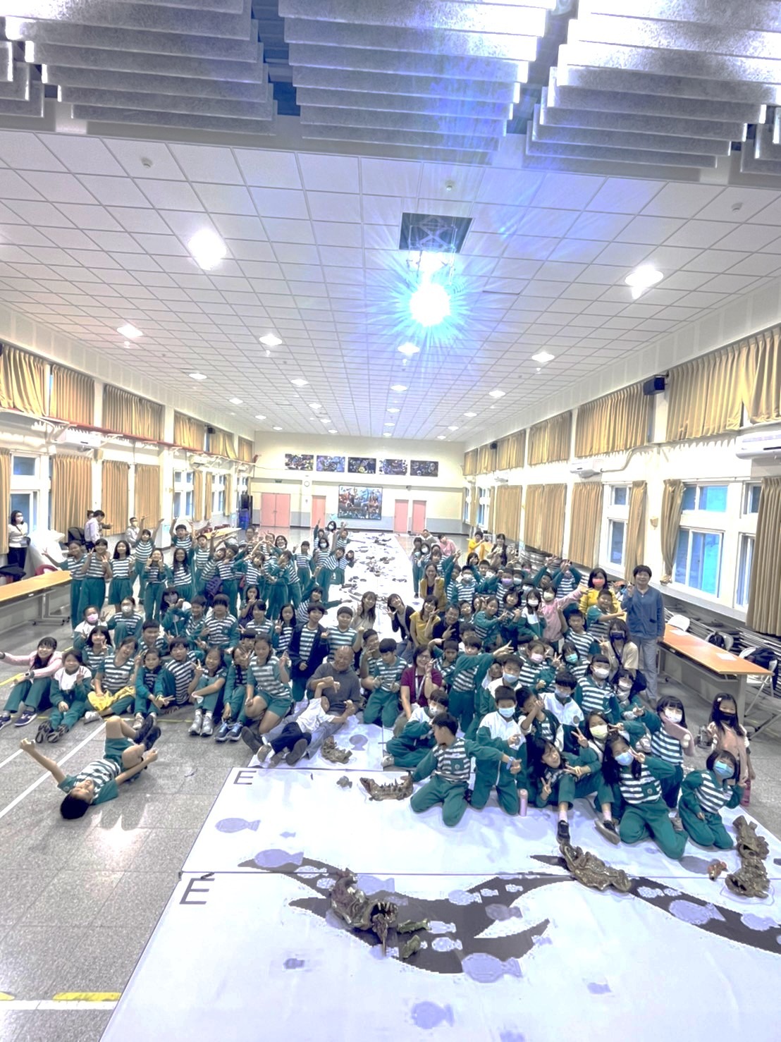 淡水國小學生們參與作品完成排列!