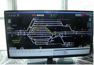 電子聯鎖系統（黃色線表行車路線設定中）