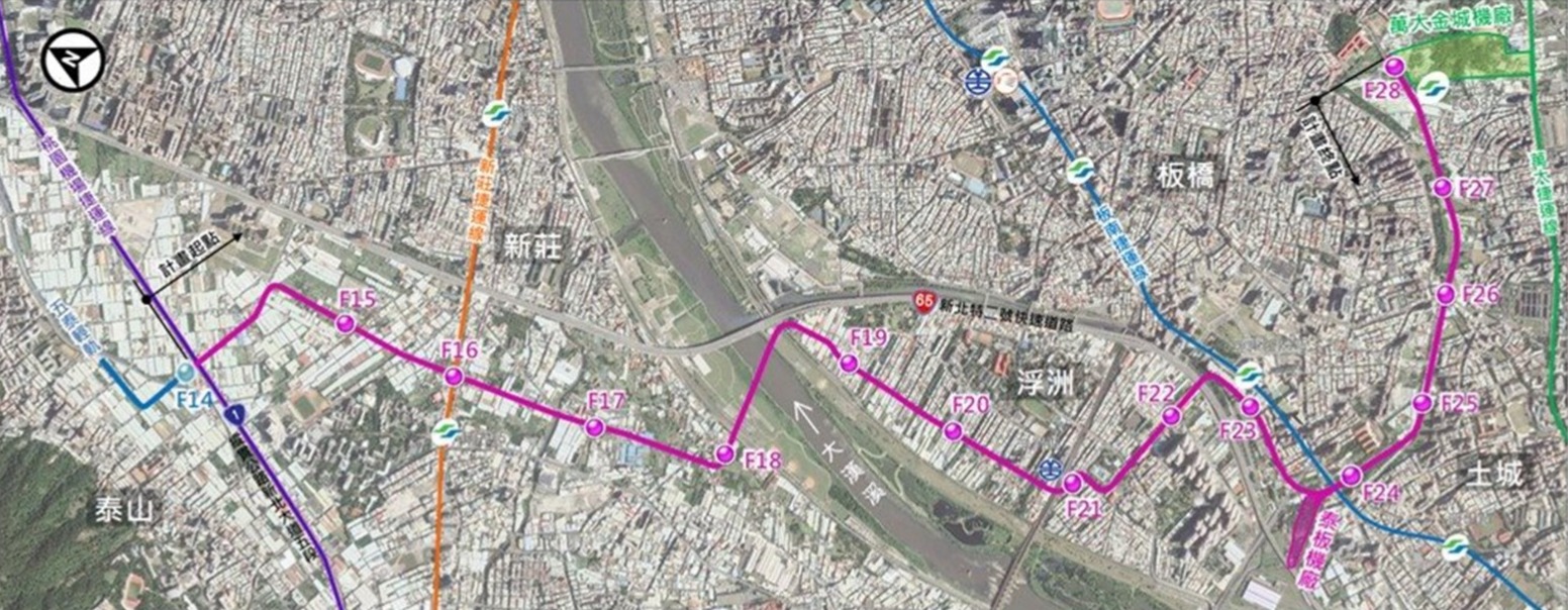 泰板輕軌路線圖