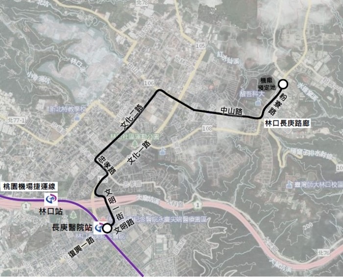 林口-長庚醫院路廊規劃示意圖