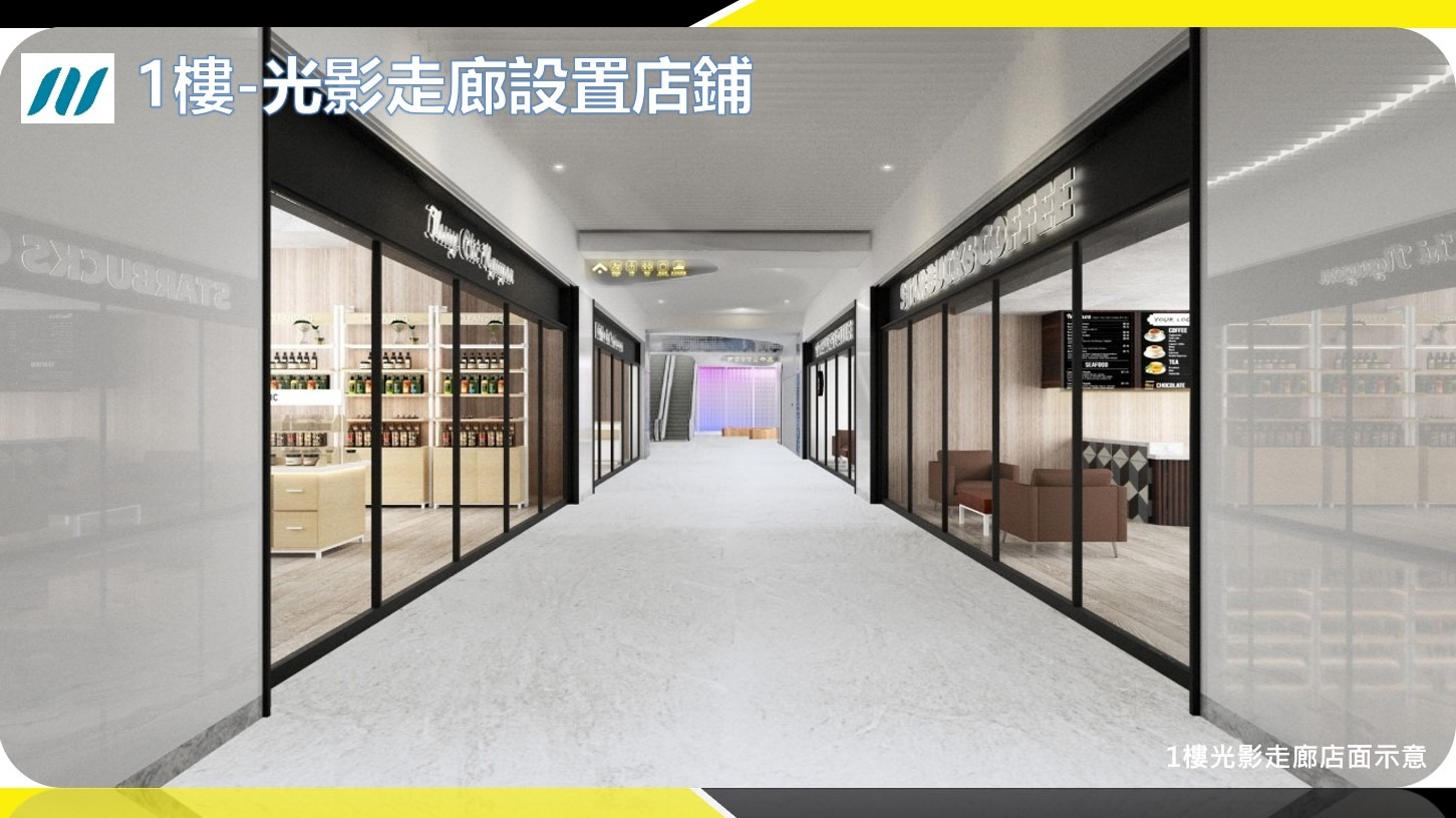 「新北環狀線秀朗橋站捷運開發案」1樓光影走廊店面示意圖