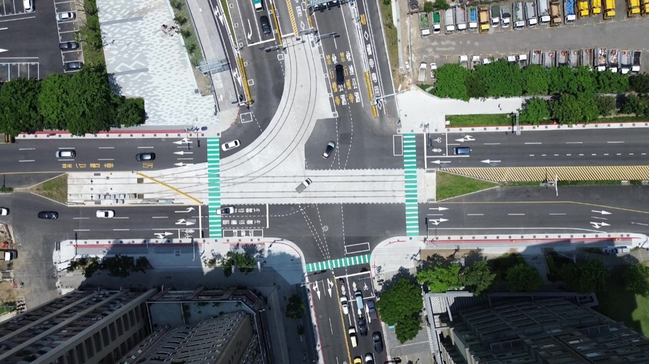 中山路二段與沙崙路口空拍照